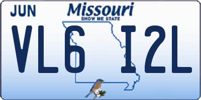 MO license plate VL6I2L