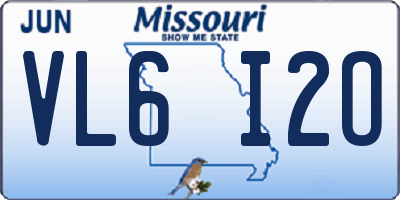 MO license plate VL6I2O