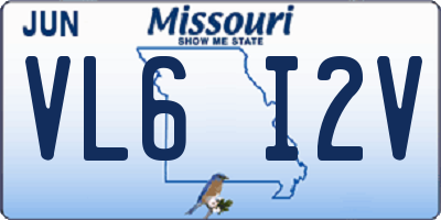 MO license plate VL6I2V