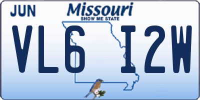 MO license plate VL6I2W