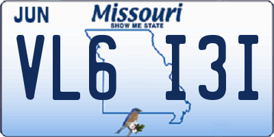 MO license plate VL6I3I