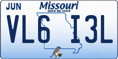 MO license plate VL6I3L