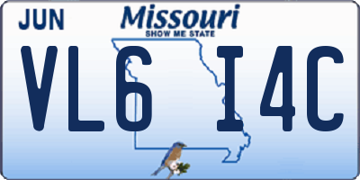 MO license plate VL6I4C