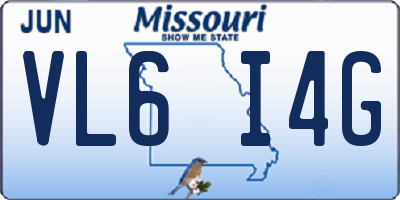 MO license plate VL6I4G