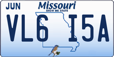 MO license plate VL6I5A