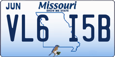MO license plate VL6I5B