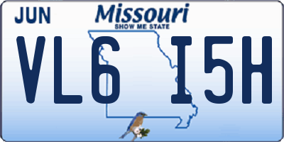 MO license plate VL6I5H