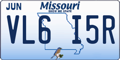 MO license plate VL6I5R