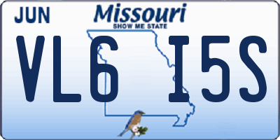 MO license plate VL6I5S