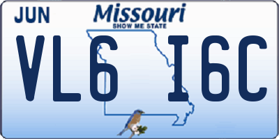 MO license plate VL6I6C