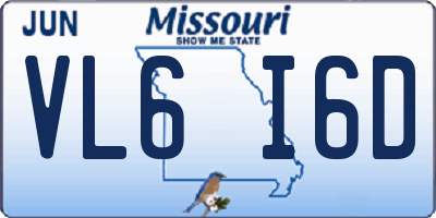 MO license plate VL6I6D