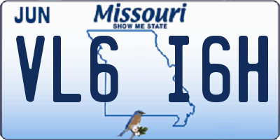 MO license plate VL6I6H