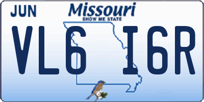 MO license plate VL6I6R