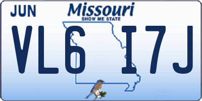 MO license plate VL6I7J