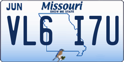 MO license plate VL6I7U
