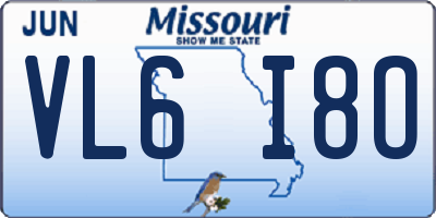 MO license plate VL6I8O