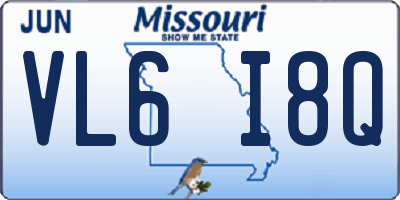 MO license plate VL6I8Q