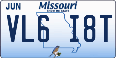 MO license plate VL6I8T