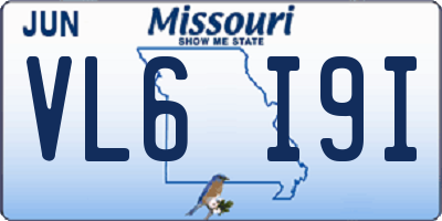 MO license plate VL6I9I