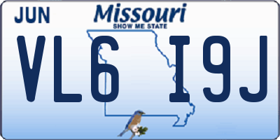 MO license plate VL6I9J