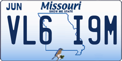 MO license plate VL6I9M