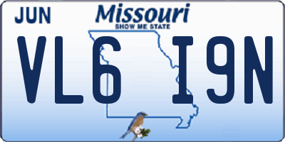 MO license plate VL6I9N