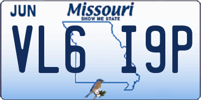MO license plate VL6I9P