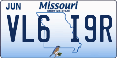 MO license plate VL6I9R
