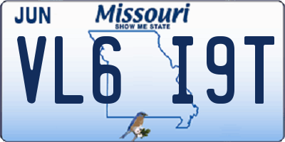 MO license plate VL6I9T