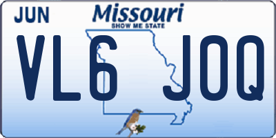 MO license plate VL6J0Q