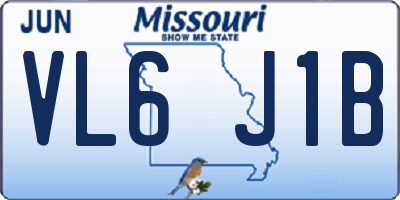 MO license plate VL6J1B