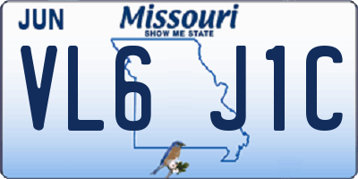 MO license plate VL6J1C