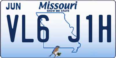 MO license plate VL6J1H
