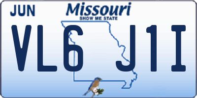 MO license plate VL6J1I