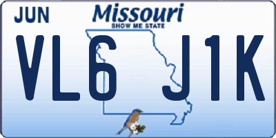 MO license plate VL6J1K