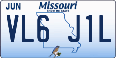 MO license plate VL6J1L
