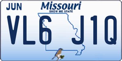 MO license plate VL6J1Q