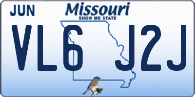 MO license plate VL6J2J