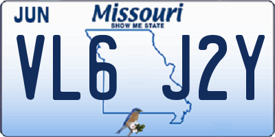 MO license plate VL6J2Y