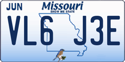 MO license plate VL6J3E