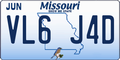 MO license plate VL6J4D