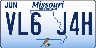 MO license plate VL6J4H