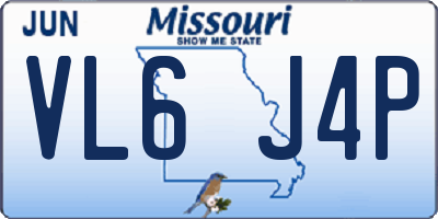 MO license plate VL6J4P