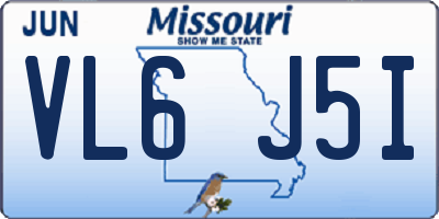 MO license plate VL6J5I