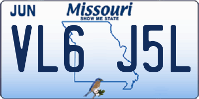 MO license plate VL6J5L