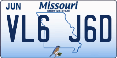 MO license plate VL6J6D