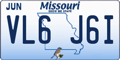 MO license plate VL6J6I