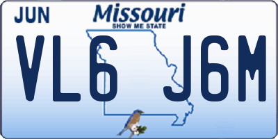 MO license plate VL6J6M