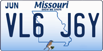 MO license plate VL6J6Y