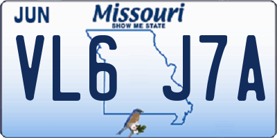 MO license plate VL6J7A